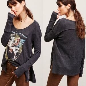 Free People Trunk Ltd Steve Miller Band Graphic Thermal Top Size S Slouchy